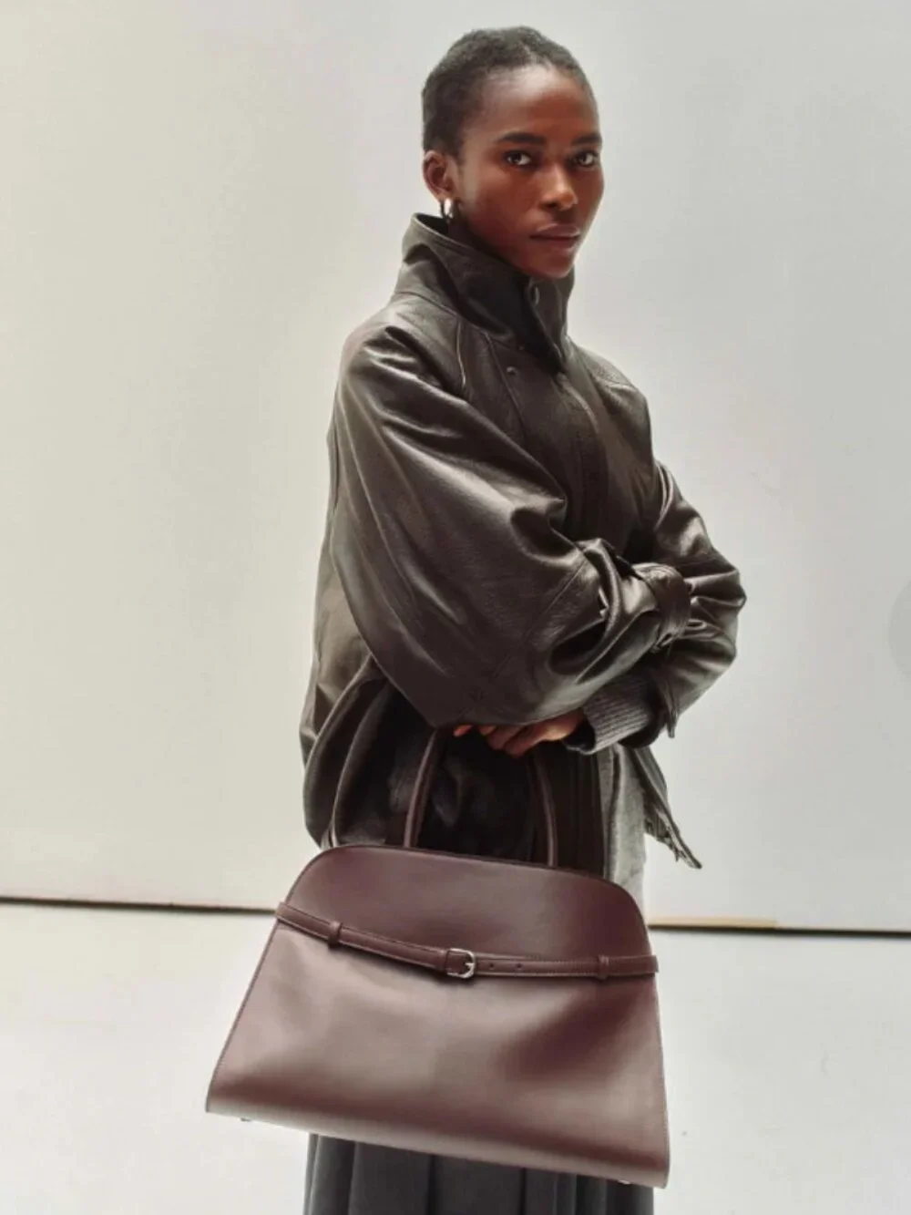 *NEW* Hemi Blurr High-Neck New Zealand Leather Jacket Dark Brown *REAL LEATHER* - Picture 3 of 7